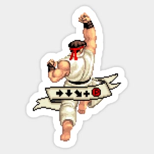 Forward, down, down-forward + punch - Ryu Sticker